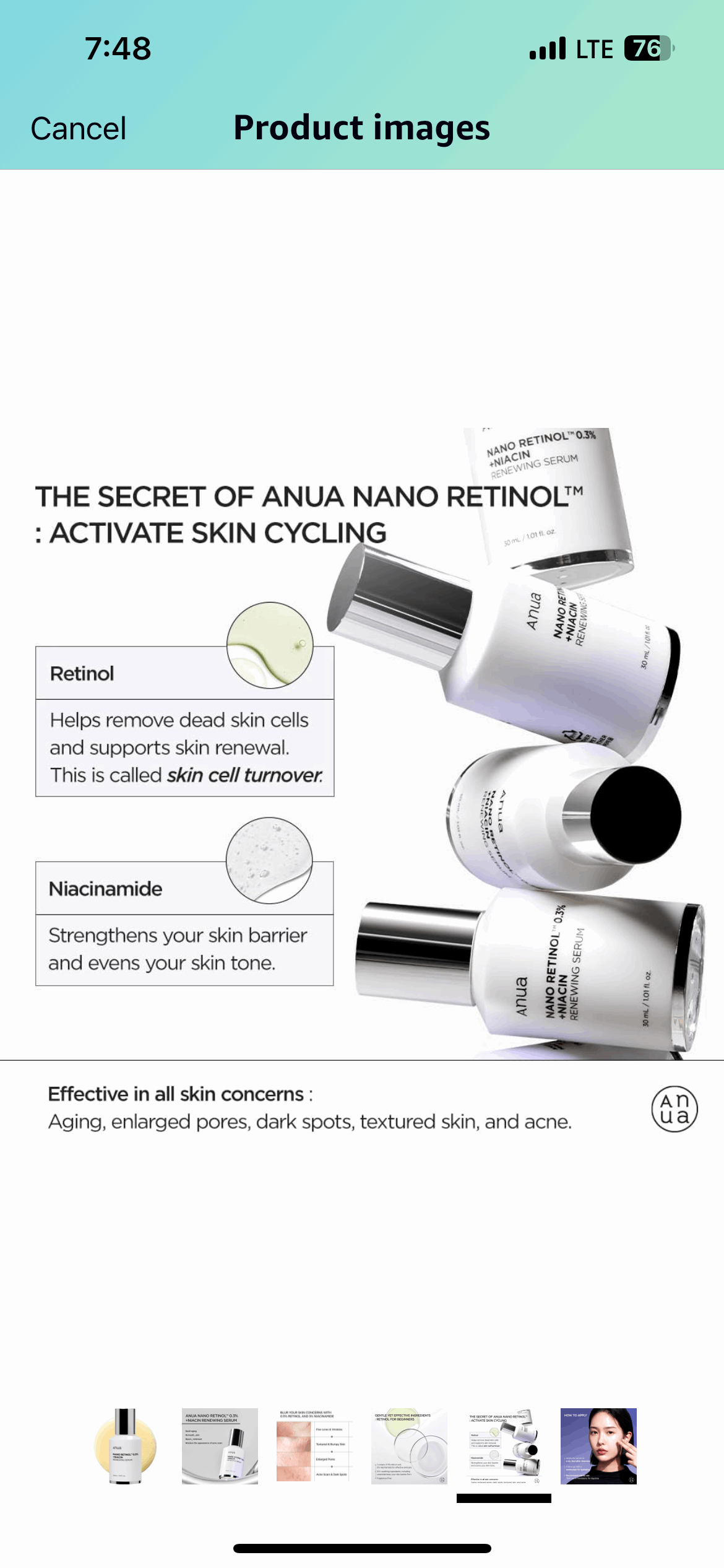 Anua Nano Retinol 0.3% + Niacin Renewing Serum - 30ml - Sapphire Beauty Booth