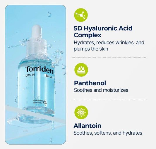 Torriden Dive-In Low-Molecular Hyaluronic Acid Serum - 50ml - Sapphire Beauty Booth
