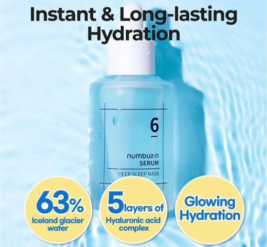 Numbuzin No. 6 Deep Sleep Mask Serum - 50ml - Brightening Moisture Gel Cream, Anti-Blemish Body Lotion, skin moisturizer, dark spot correcting serum, needly daily toner pad, oil cleansers, moisturizing sunscreen, hand cream - Sapphire Beauty Booth