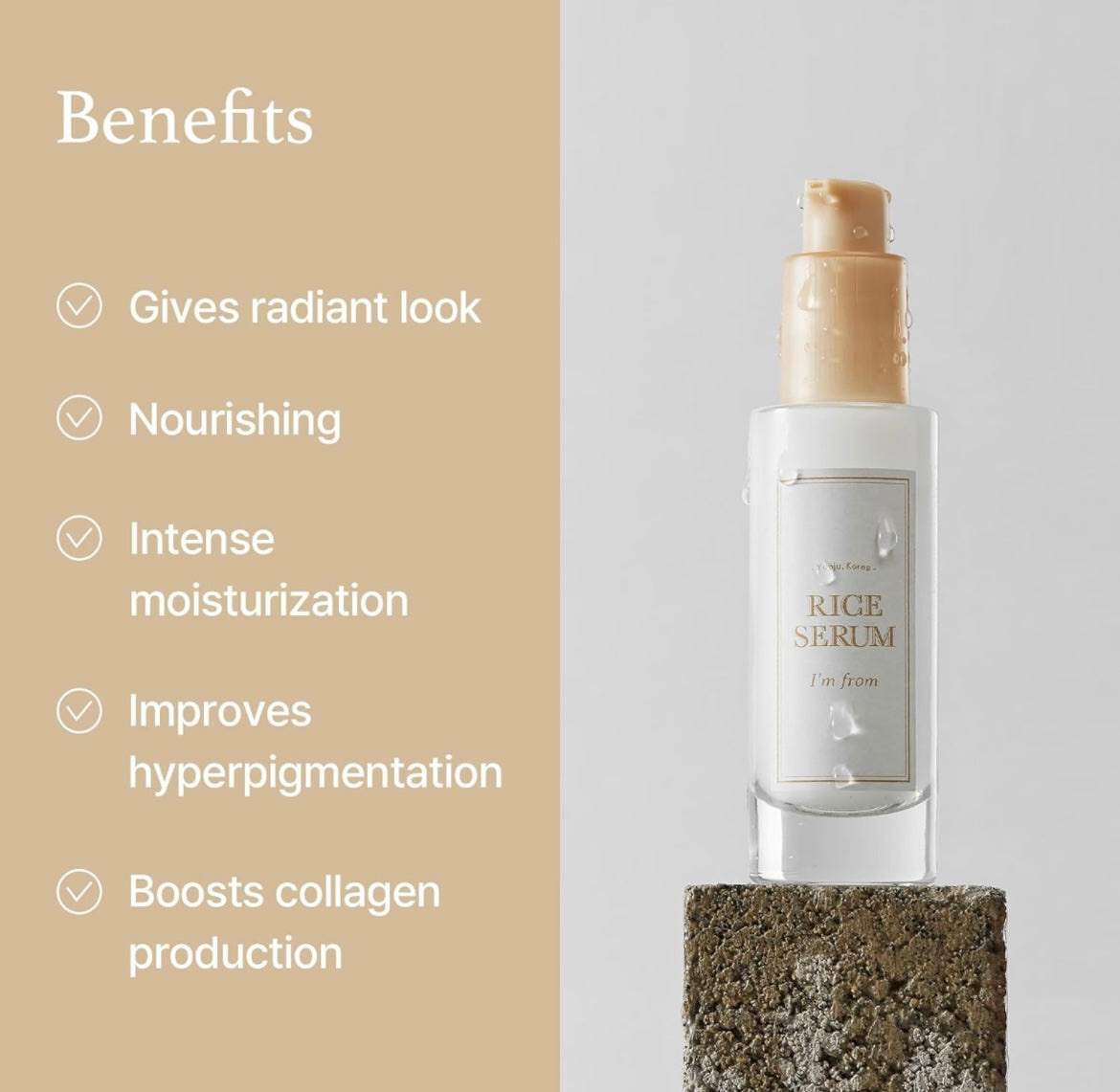I'm from Rice Serum - 30ml - Brightening Moisture Gel Cream, Anti-Blemish Body Lotion, skin moisturizer, dark spot correcting serum, needly daily toner pad, oil cleansers, moisturizing sunscreen, hand cream - Sapphire Beauty Booth