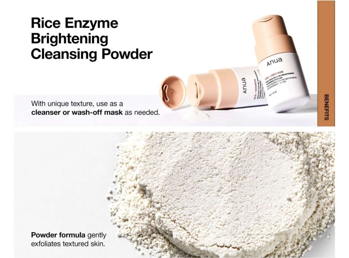 Anua Rice Enzyme Brightening Cleansing Powder - 40g - Sapphire Beauty Booth