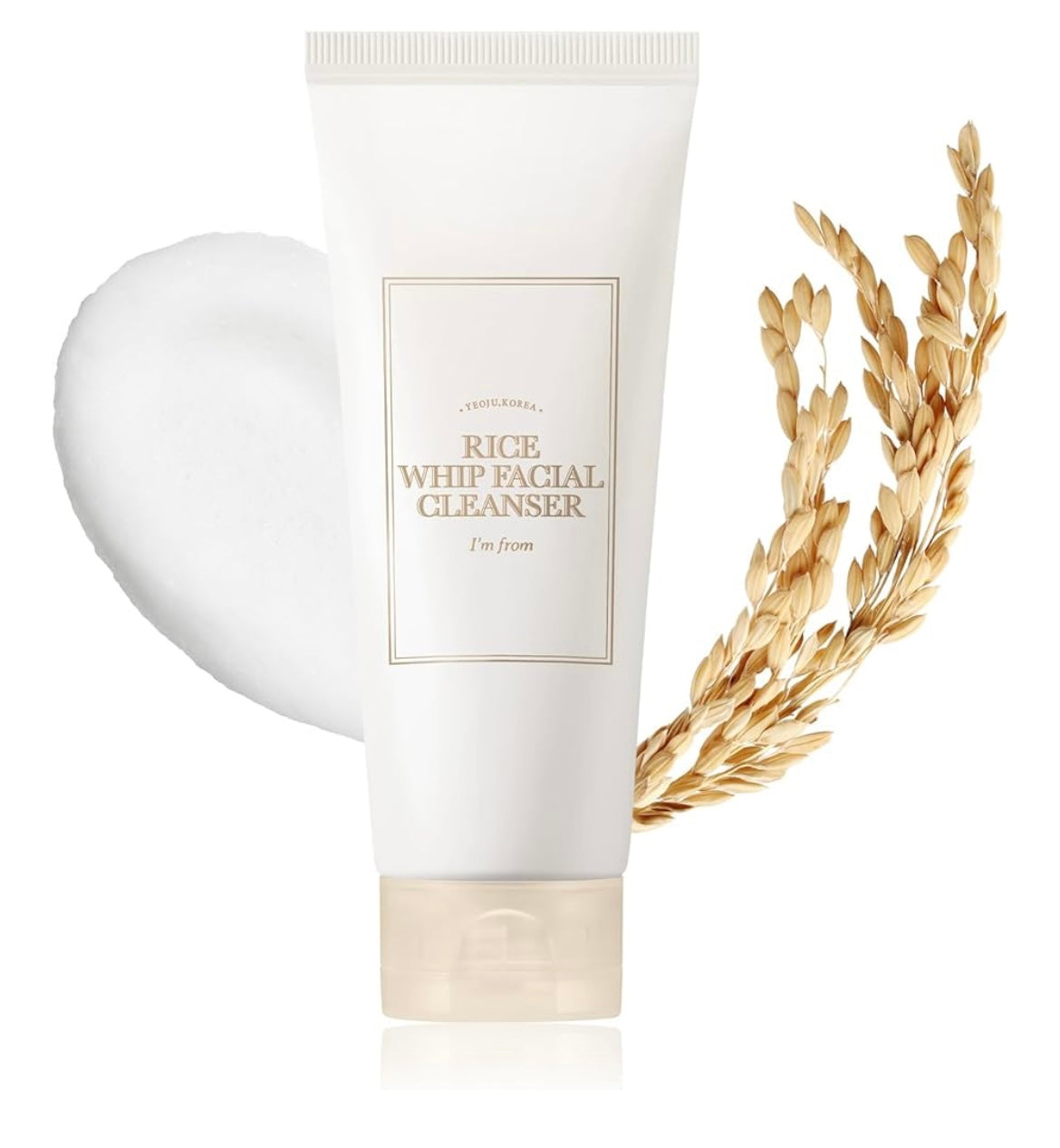 I'm from Rice Whip Facial Cleanser -150ml - Brightening Moisture Gel Cream, Anti-Blemish Body Lotion, skin moisturizer, dark spot correcting serum, needly daily toner pad, oil cleansers, moisturizing sunscreen, hand cream - Sapphire Beauty Booth