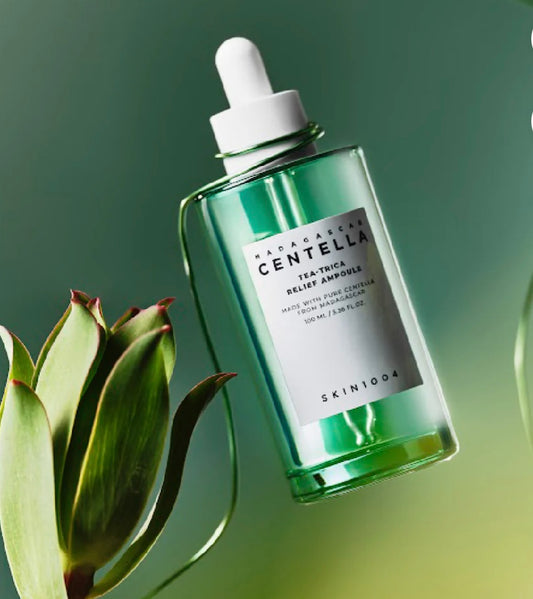 Skin1004 Madagascar Centella Tea-Trica Relief Ampoule - 100ml - Brightening Moisture Gel Cream, Anti-Blemish Body Lotion, skin moisturizer, dark spot correcting serum, needly daily toner pad, oil cleansers, moisturizing sunscreen, hand cream - Sapphire Beauty Booth