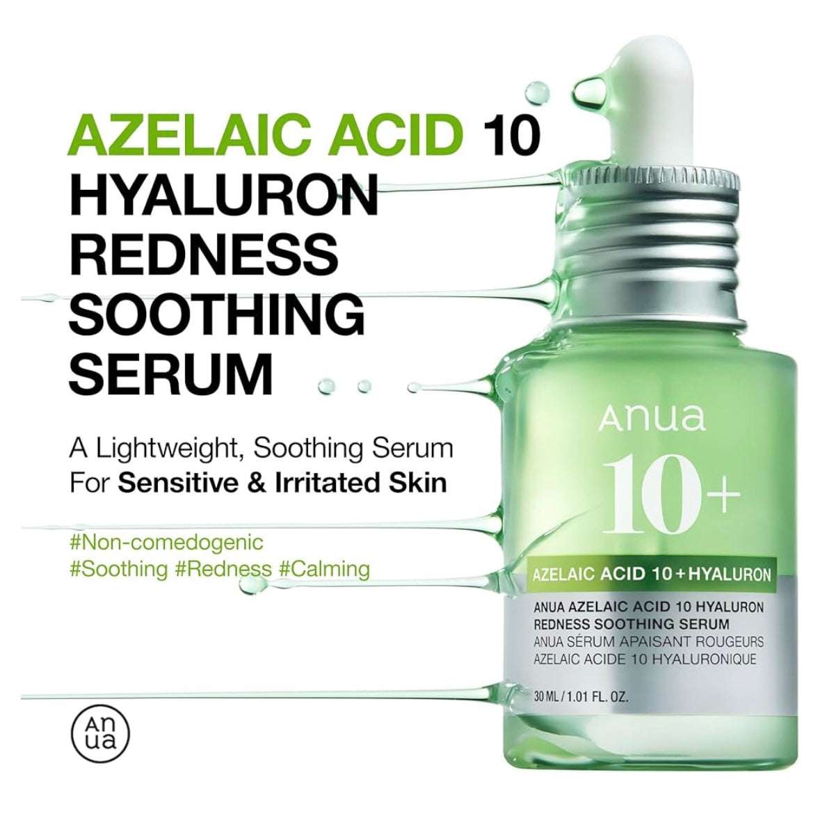 Anua Azelaic Acid 10 Hyaluron Redness Soothing Serum - 30ml - Sapphire Beauty Booth