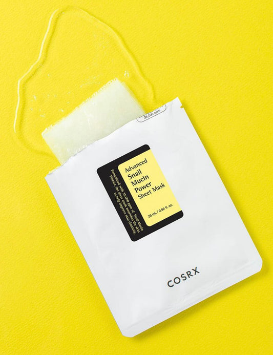 Cosrx - Advanced Snail Mucin Power Sheet Mask - 1 mask - Brightening Moisture Gel Cream, Anti-Blemish Body Lotion, skin moisturizer, dark spot correcting serum, needly daily toner pad, oil cleansers, moisturizing sunscreen, hand cream - Sapphire Beauty Booth