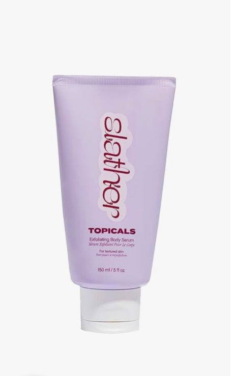 Topicals Slather Exfoliating Body Serum - 150ml - Brightening Moisture Gel Cream, Anti-Blemish Body Lotion, skin moisturizer, dark spot correcting serum, needly daily toner pad, oil cleansers, moisturizing sunscreen, hand cream - Sapphire Beauty Booth