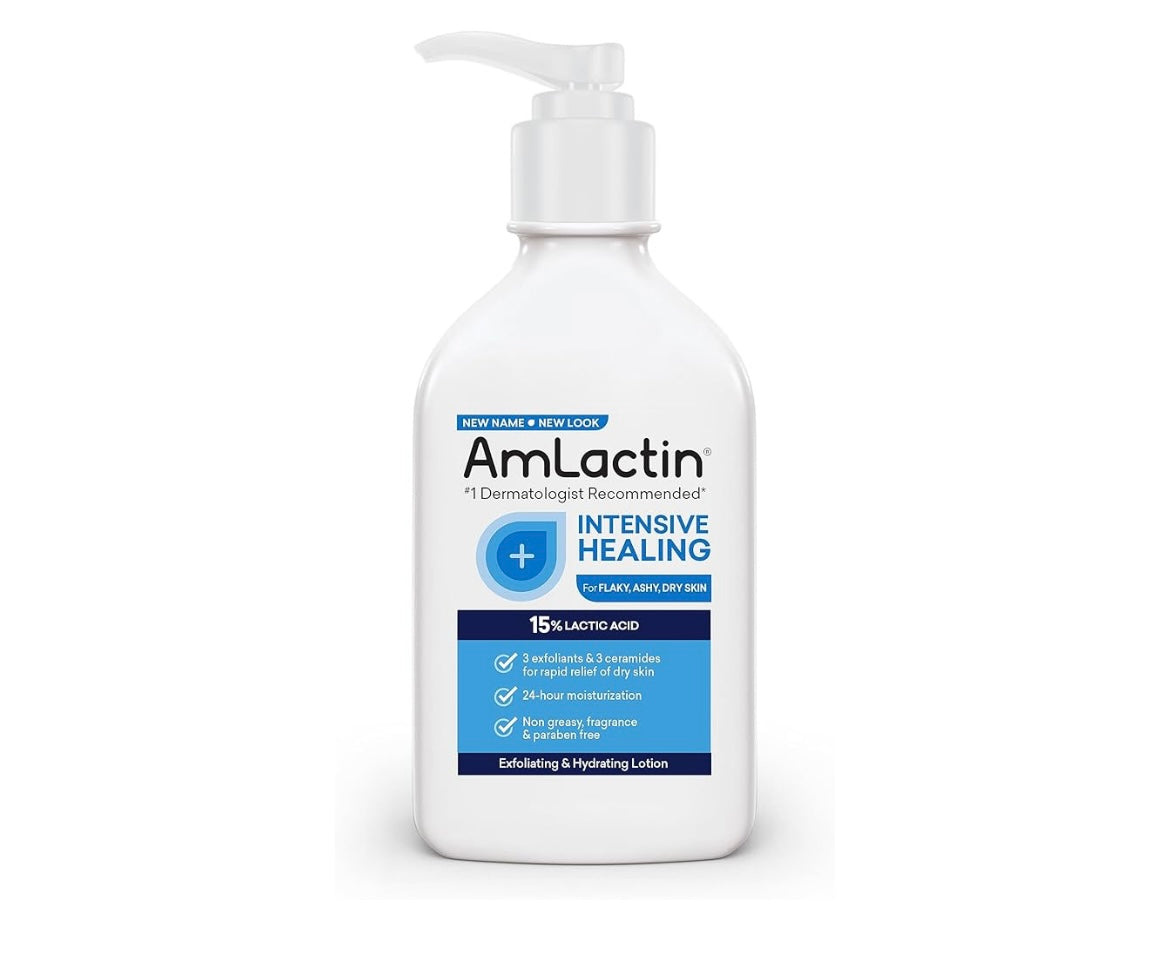 AmLactin Intensive Healing Lotion 15% Lactic Acid - 233 ml - Brightening Moisture Gel Cream, Anti-Blemish Body Lotion, skin moisturizer, dark spot correcting serum, needly daily toner pad, oil cleansers, moisturizing sunscreen, hand cream - Sapphire Beauty Booth