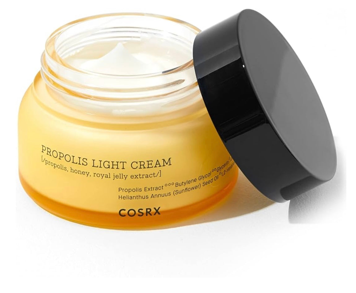 Cosrx Full Fit Propolis Light Cream - 65ml - Brightening Moisture Gel Cream, Anti-Blemish Body Lotion, skin moisturizer, dark spot correcting serum, needly daily toner pad, oil cleansers, moisturizing sunscreen, hand cream - Sapphire Beauty Booth