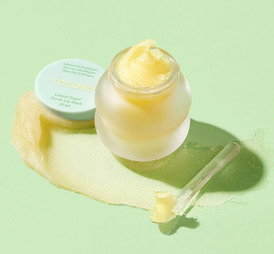 Tocobo Lemon Sugar Scrub Lip Mask - 20ml - Brightening Moisture Gel Cream, Anti-Blemish Body Lotion, skin moisturizer, dark spot correcting serum, needly daily toner pad, oil cleansers, moisturizing sunscreen, hand cream - Sapphire Beauty Booth