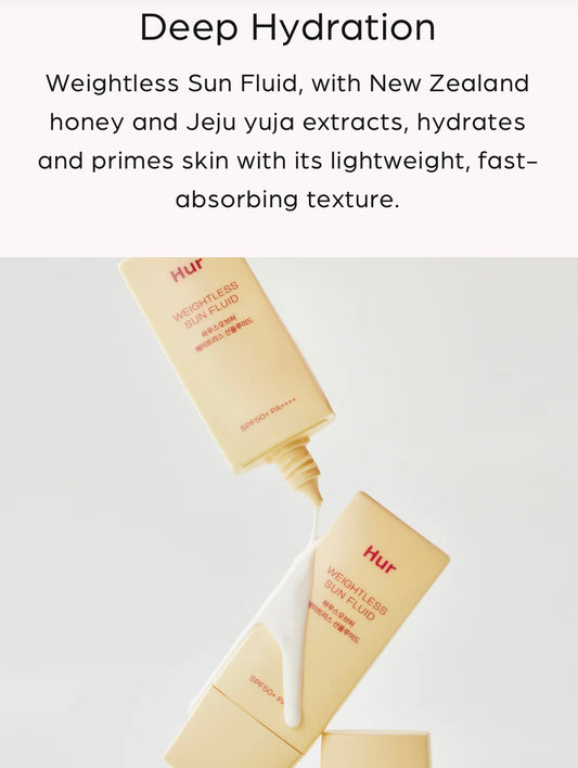 House of Hur Weightless Sun Fluid - 50ml - Brightening Moisture Gel Cream, Anti-Blemish Body Lotion, skin moisturizer, dark spot correcting serum, needly daily toner pad, oil cleansers, moisturizing sunscreen, hand cream - Sapphire Beauty Booth