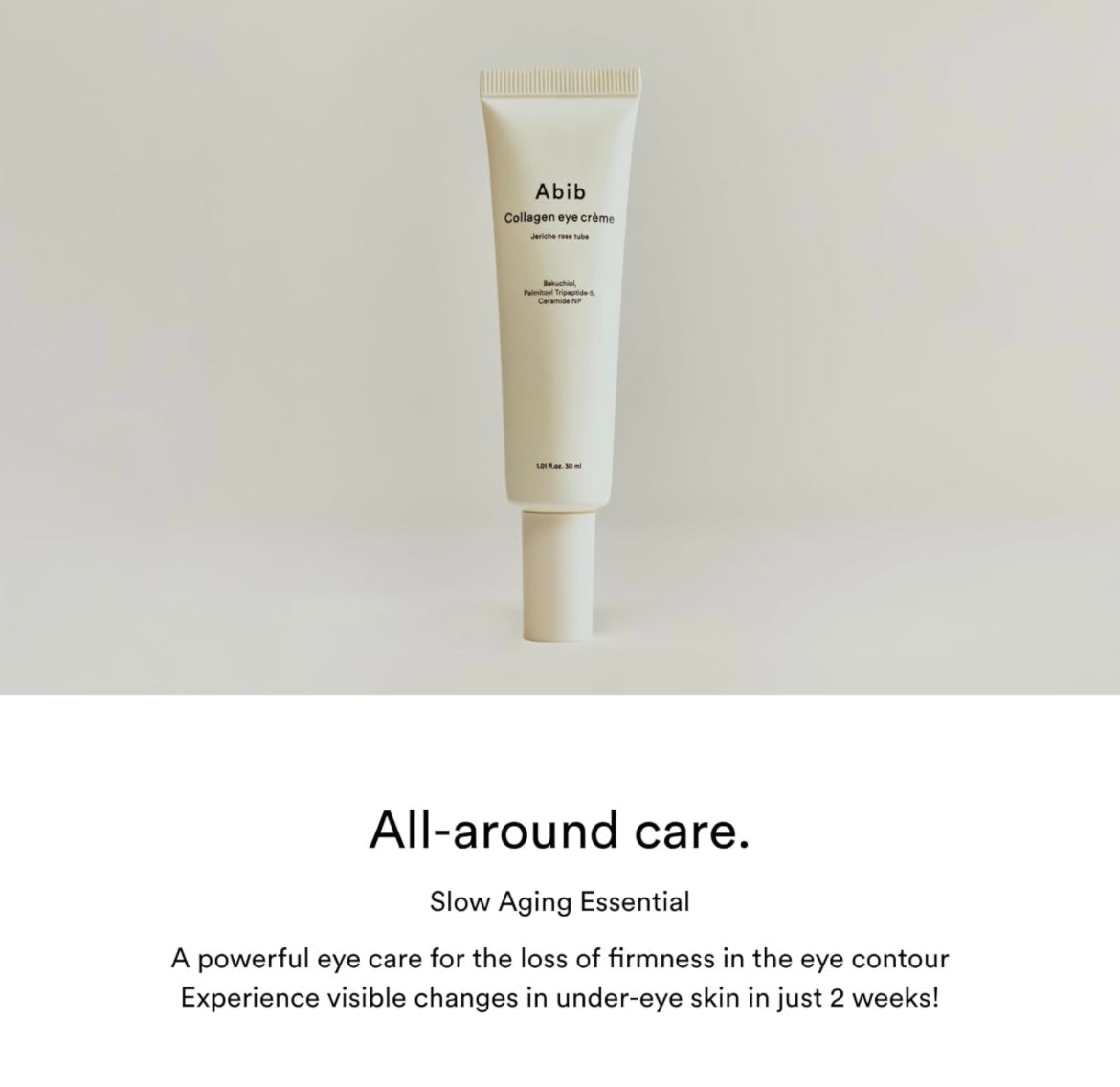Abib Collagen Eye Crème Jericho Rose Tube - 30ml - Brightening Moisture Gel Cream, Anti-Blemish Body Lotion, skin moisturizer, dark spot correcting serum, needly daily toner pad, oil cleansers, moisturizing sunscreen, hand cream - Sapphire Beauty Booth