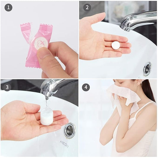 Classycoo Compressed Towel – 100pcs (Pink)