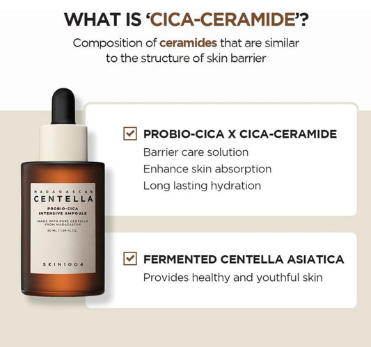 Skin1004 Probio-Cica Intensive Ampoule - Brightening Moisture Gel Cream, Anti-Blemish Body Lotion, skin moisturizer, dark spot correcting serum, needly daily toner pad, oil cleansers, moisturizing sunscreen, hand cream - Sapphire Beauty Booth