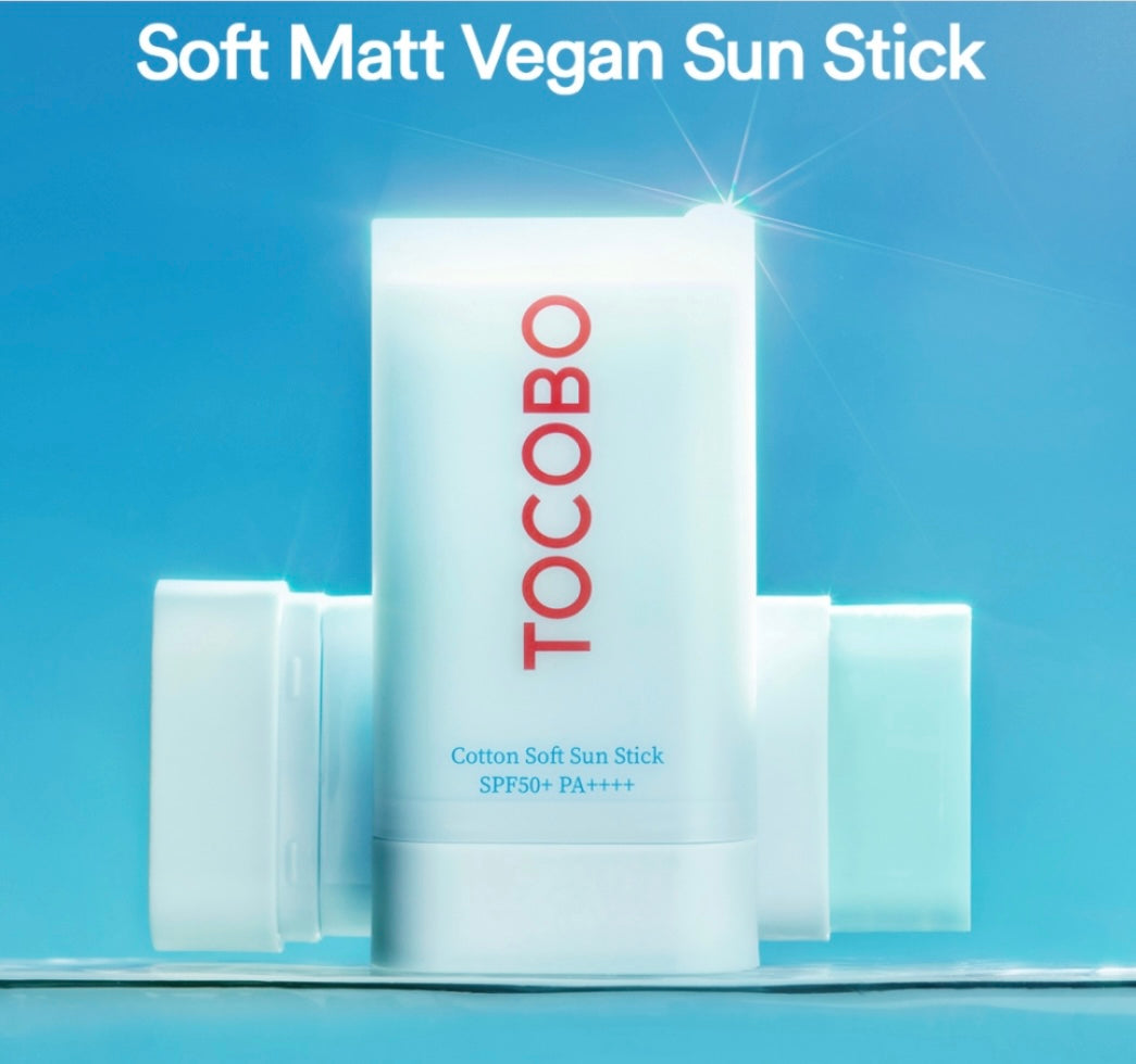 Tocobo Cotton Soft Sun Stick SPF50 - 19g - Brightening Moisture Gel Cream, Anti-Blemish Body Lotion, skin moisturizer, dark spot correcting serum, needly daily toner pad, oil cleansers, moisturizing sunscreen, hand cream - Sapphire Beauty Booth
