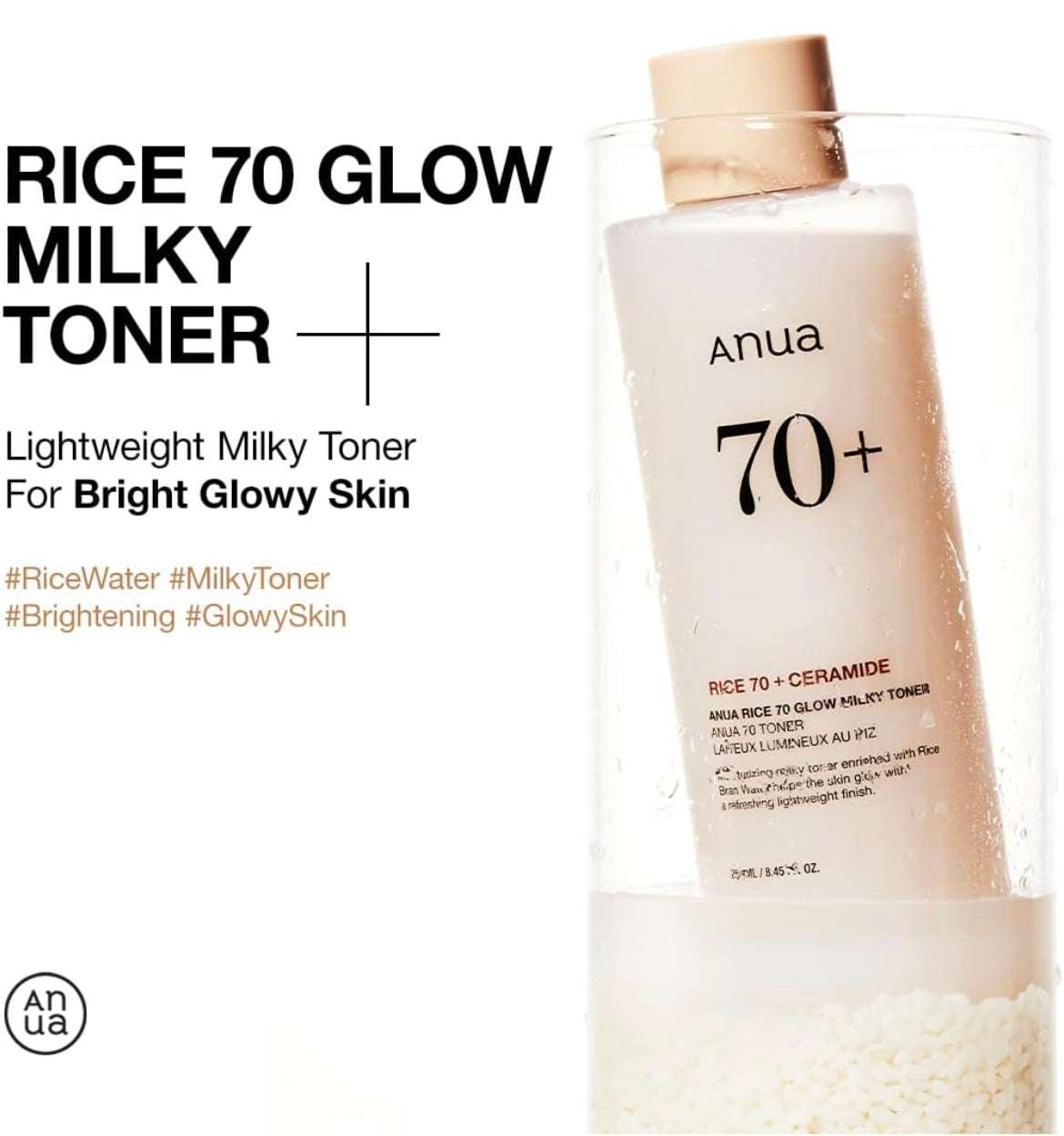 Anua Rice 70 Glow Milky Toner - 250 ml - Sapphire Beauty Booth