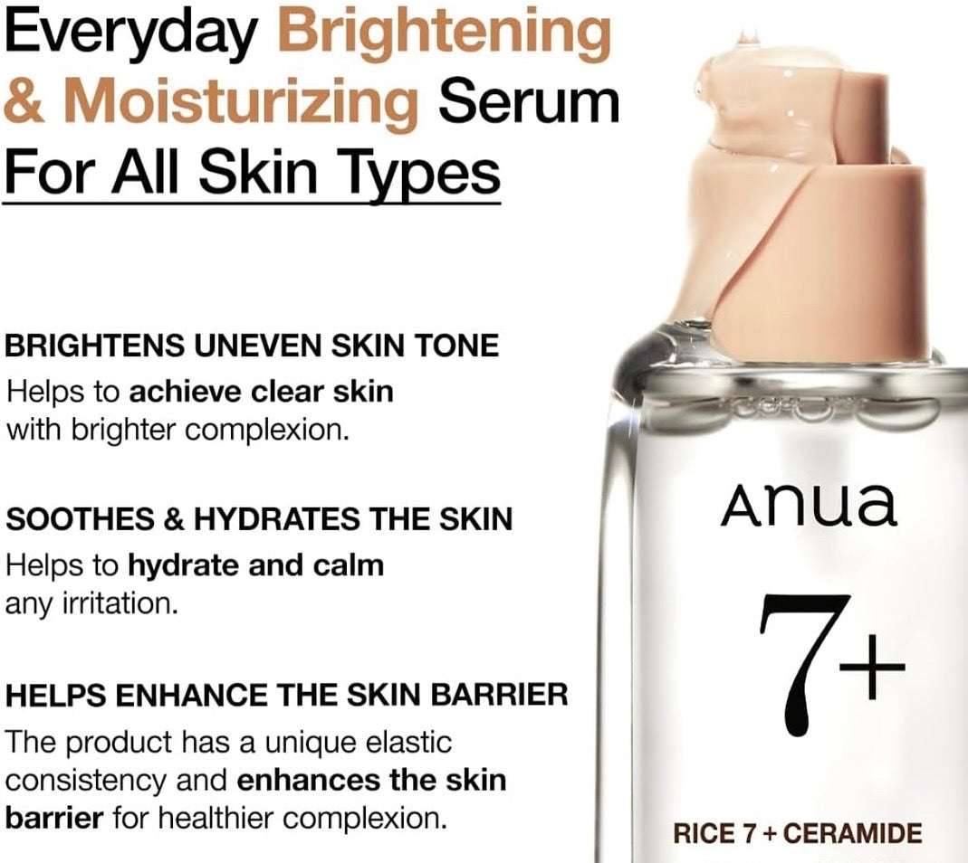 Anua 7 Rice Ceramide Hydrating Barrier Serum - 50ml - Sapphire Beauty Booth