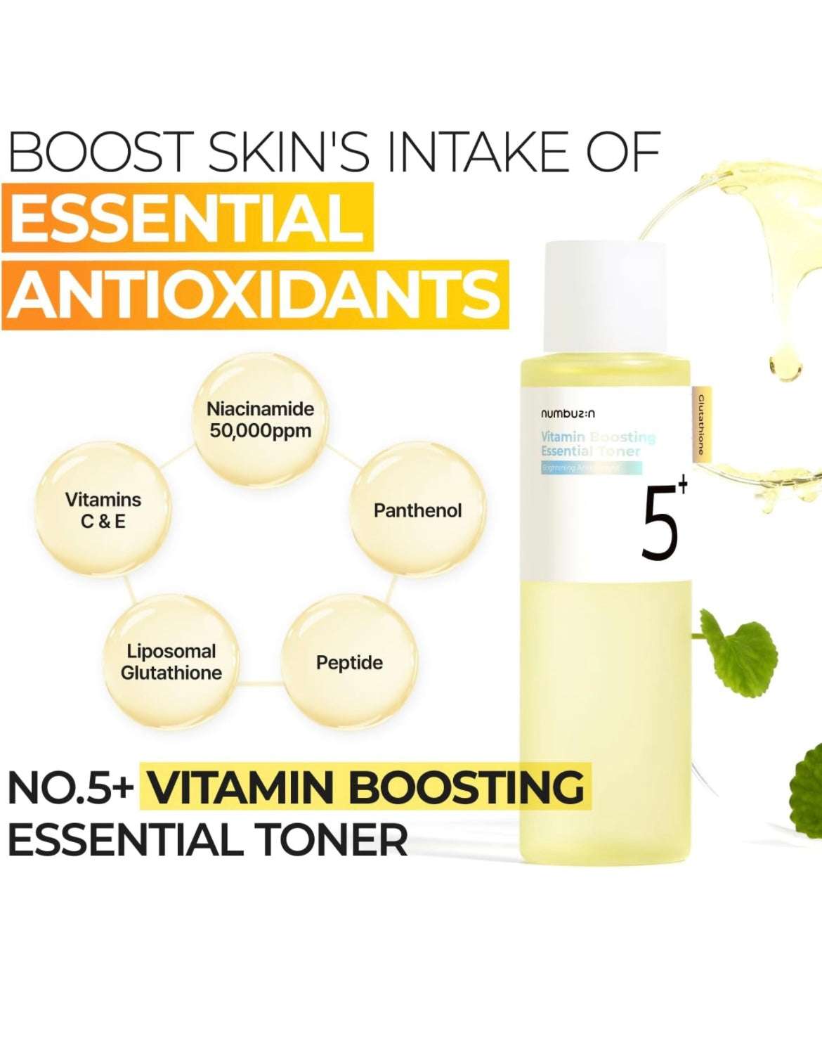 Numbuzin No.5 Vitamin Boosting Essential Toner - 200ml - Sapphire Beauty Booth