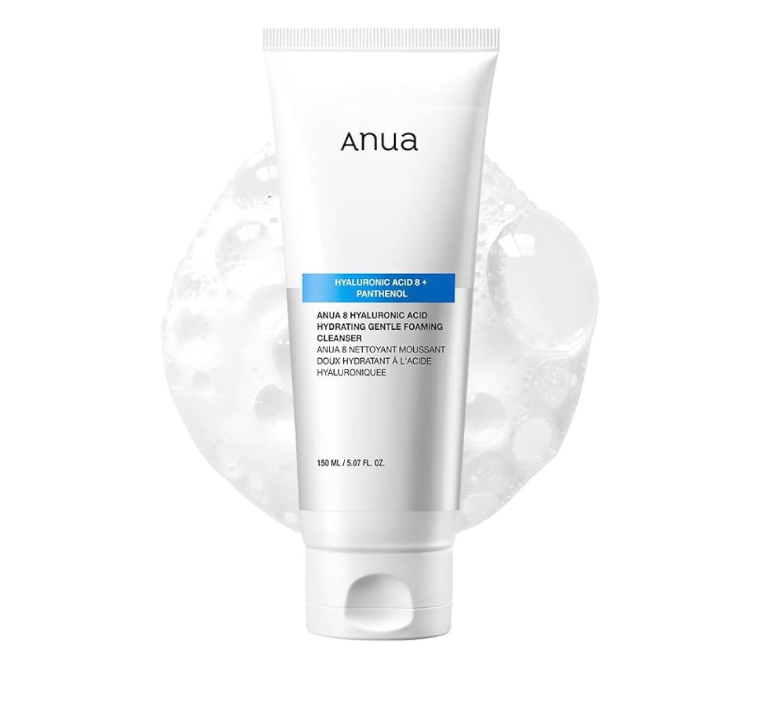 Anua 8 Hyaluronic Acid Hydrating Gentle Foaming Cleanser - 150ml - Brightening Moisture Gel Cream, Anti-Blemish Body Lotion, skin moisturizer, dark spot correcting serum, needly daily toner pad, oil cleansers, moisturizing sunscreen, hand cream - Sapphire Beauty Booth