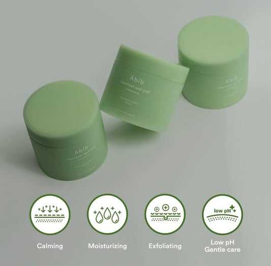 Abib Heartleaf Spot Pad Calming Touch - 80pads - Brightening Moisture Gel Cream, Anti-Blemish Body Lotion, skin moisturizer, dark spot correcting serum, needly daily toner pad, oil cleansers, moisturizing sunscreen, hand cream - Sapphire Beauty Booth