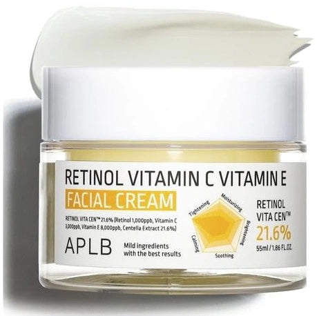 APLB Retinol Vitamin C Vitamin E Facial Cream - 55ml | Discover skin care, face cream, lip gloss, sunscreen, and korean skin care products at Sapphire Beauty Booth— a trusted cosmetic shop near me and makeup store near me.