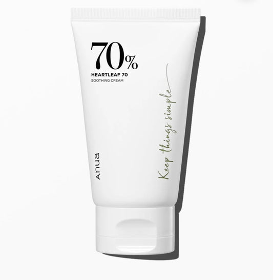 Anua Heartleaf 70% Soothing Cream - 100ml | Discover skin care, face cream, lip gloss, sunscreen, and korean skin care products at Sapphire Beauty Booth— a trusted cosmetic shop near me and makeup store near me.
