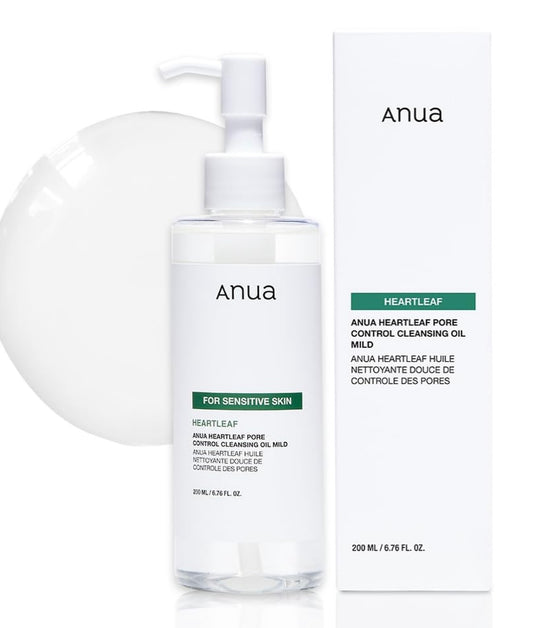 Anua Heartleaf Pore Control Cleansing Oil Mild - 200ml | Discover skin care, face cream, lip gloss, sunscreen, and korean skin care products at Sapphire Beauty Booth— a trusted cosmetic shop near me and makeup store near me.