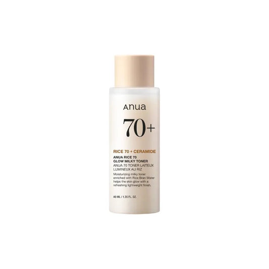Anua Rice 70 Glow Milky Toner - 40ml | Discover skin care, face cream, lip gloss, sunscreen, and korean skin care products at Sapphire Beauty Booth— a trusted cosmetic shop near me and makeup store near me.