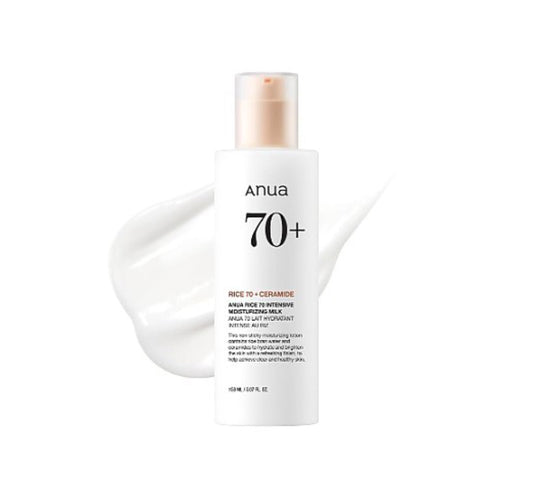 Anua Rice 70 Intensive Moisturizing Milk - 150ml | Discover skin care, face cream, lip gloss, sunscreen, and korean skin care products at Sapphire Beauty Booth— a trusted cosmetic shop near me and makeup store near me.