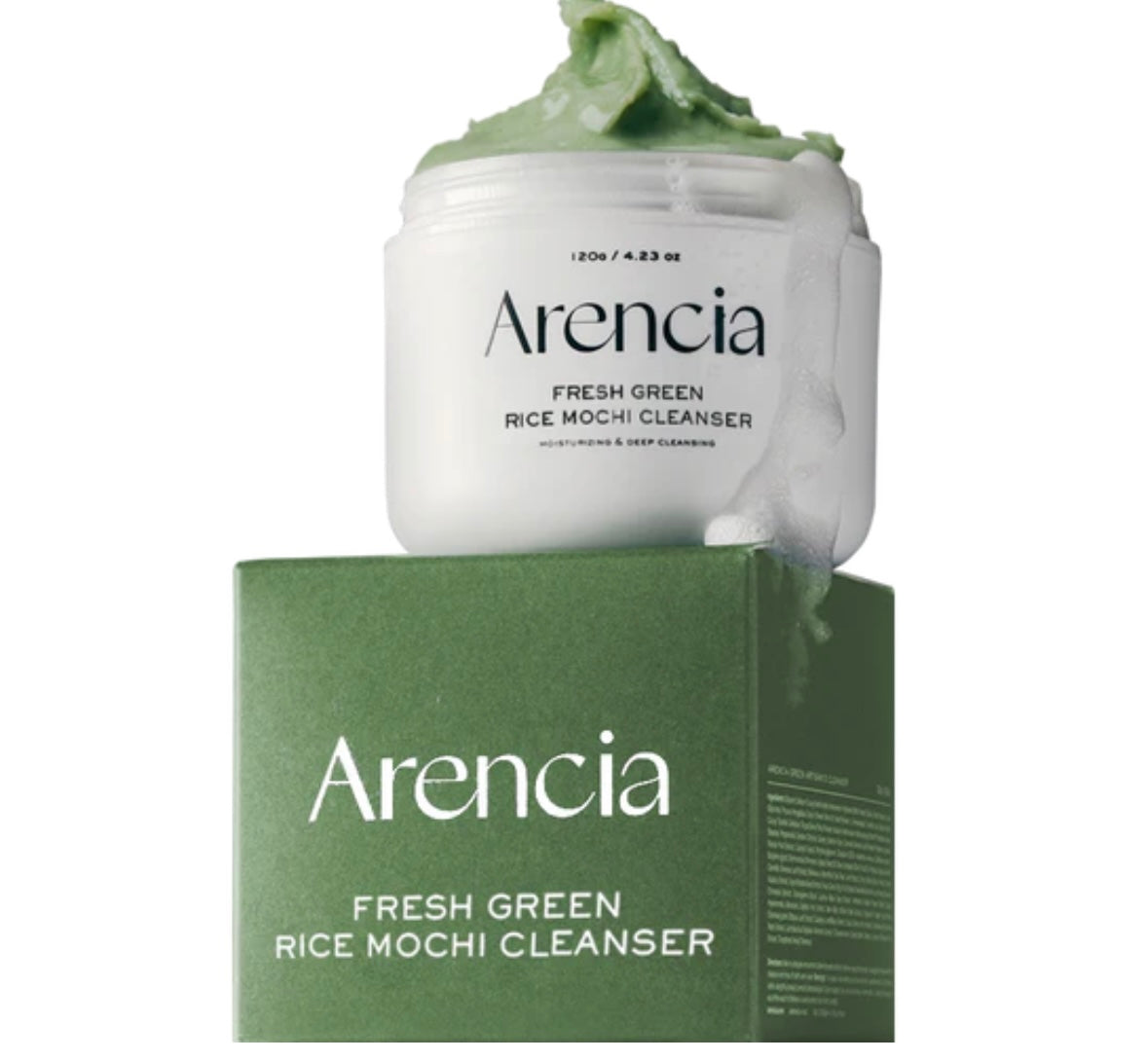 Arencia Fresh Green Rice Mochi Cleanser - 120g | Discover skin care, face cream, lip gloss, sunscreen, and korean skin care products at Sapphire Beauty Booth— a trusted cosmetic shop near me and makeup store near me.