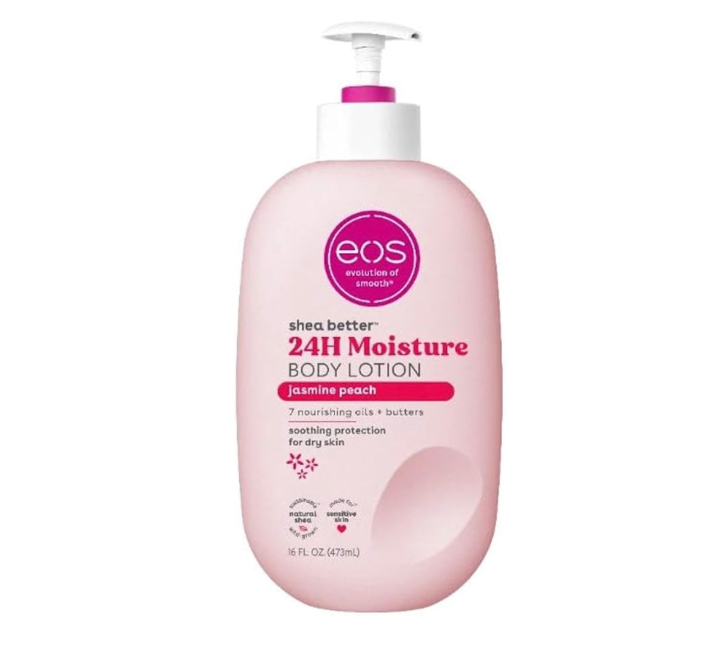 EOS Jasmine Peach Body Lotion - 473 ml - Brightening Moisture Gel Cream, Anti-Blemish Body Lotion, skin moisturizer, dark spot correcting serum, needly daily toner pad, oil cleansers, moisturizing sunscreen, hand cream - Sapphire Beauty Booth