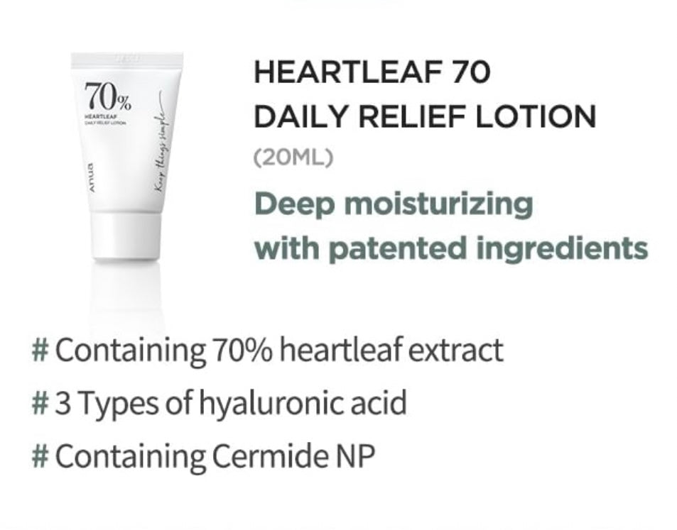 Anua Heartleaf 77% Soothing Trial Kit - Brightening Moisture Gel Cream, Anti-Blemish Body Lotion, skin moisturizer, dark spot correcting serum, needly daily toner pad, oil cleansers, moisturizing sunscreen, hand cream - Sapphire Beauty Booth