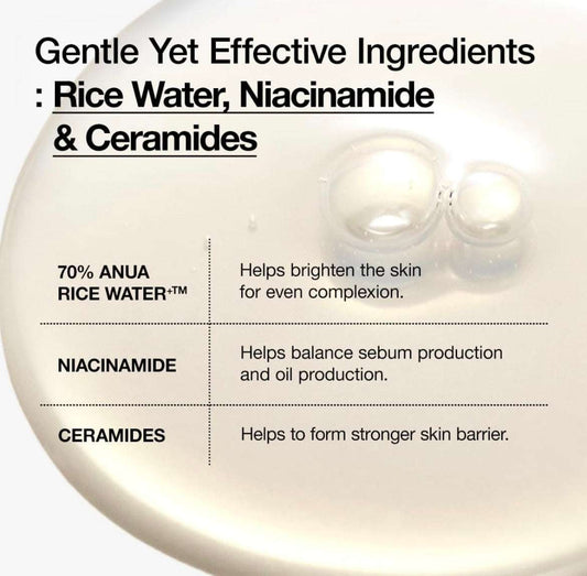 Anua Rice 70 Glow Milky Toner - 250 ml - Sapphire Beauty Booth