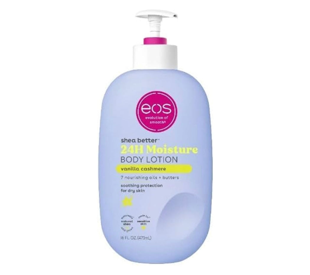 EOS Vanilla Cashmere Body Lotion - 473 ml - Brightening Moisture Gel Cream, Anti-Blemish Body Lotion, skin moisturizer, dark spot correcting serum, needly daily toner pad, oil cleansers, moisturizing sunscreen, hand cream - Sapphire Beauty Booth