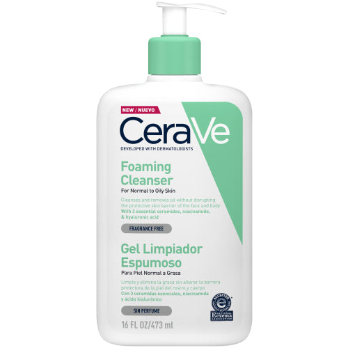 CeraVe Foaming Cleanser For Normal To Oily Skin 473ml | Discover skin care, face cream, lip gloss, sunscreen, and korean skin care products at Sapphire Beauty Booth— a trusted cosmetic shop near me and makeup store near me.