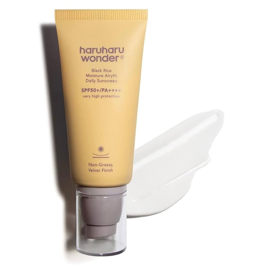 Haruharu Wonder Black Rice Moisture Airyfit Sunscreen - 50ml - Brightening Moisture Gel Cream, Anti-Blemish Body Lotion, skin moisturizer, dark spot correcting serum, needly daily toner pad, oil cleansers, moisturizing sunscreen, hand cream - Sapphire Beauty Booth