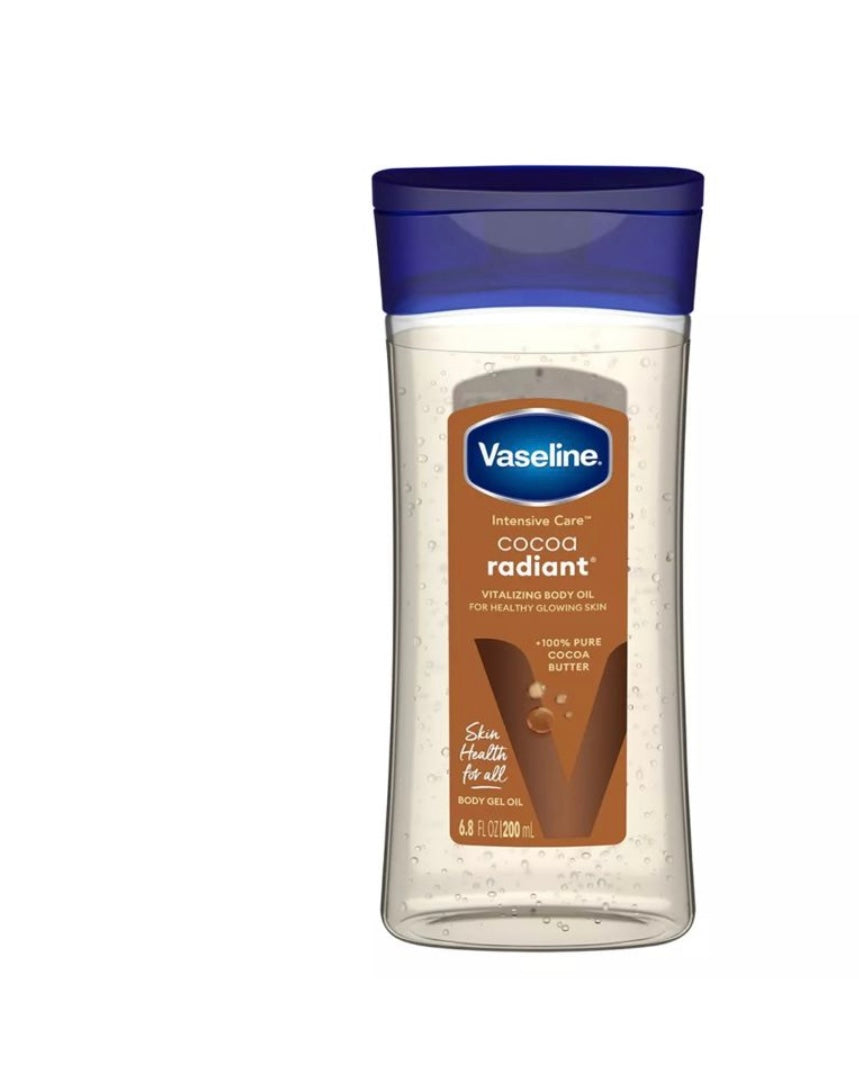 Vaseline Intensive Care Cocoa Radiant Body Oil - 200ml - Brightening Moisture Gel Cream, Anti-Blemish Body Lotion, skin moisturizer, dark spot correcting serum, needly daily toner pad, oil cleansers, moisturizing sunscreen, hand cream - Sapphire Beauty Booth