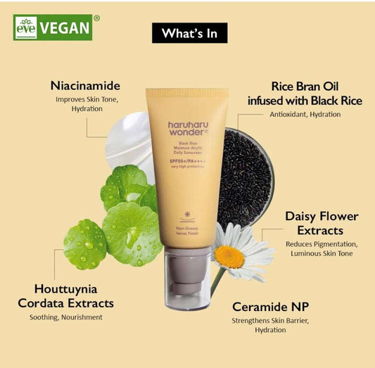 Haruharu Wonder Black Rice Moisture Airyfit Sunscreen - 50ml - Sapphire Beauty Booth