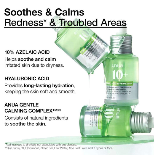 Anua Azelaic Acid 10 Hyaluron Redness Soothing Serum - 30ml - Sapphire Beauty Booth