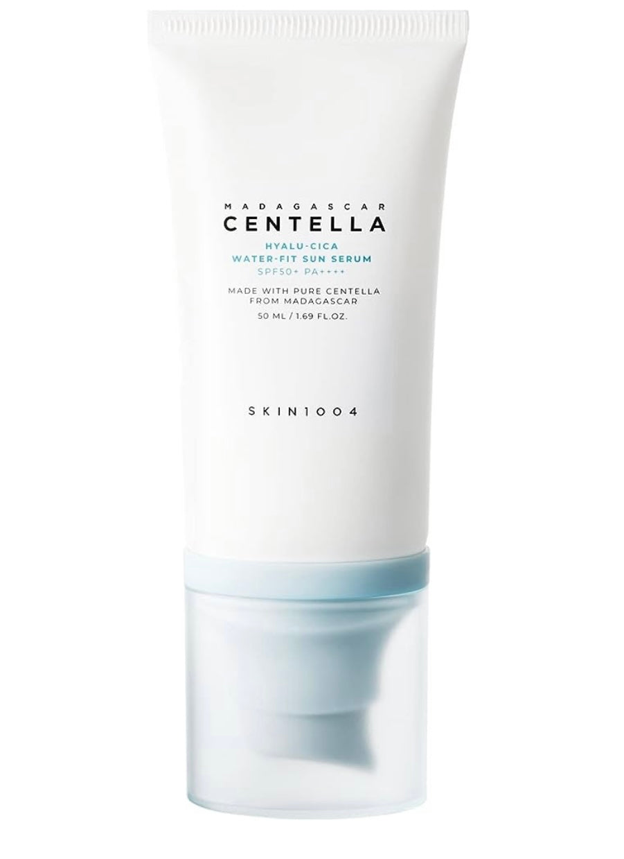 Skin1004 Hyalu-Cica Water-fit Sun Serum - Brightening Moisture Gel Cream, Anti-Blemish Body Lotion, skin moisturizer, dark spot correcting serum, needly daily toner pad, oil cleansers, moisturizing sunscreen, hand cream - Sapphire Beauty Booth