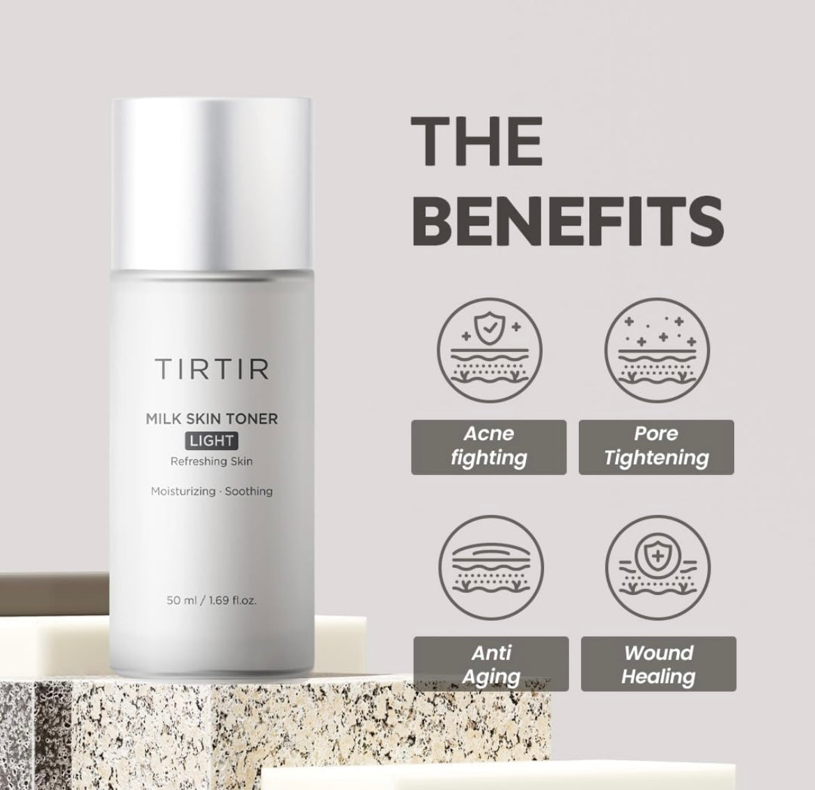 Tirtir Milk Skin Toner - Light - Brightening Moisture Gel Cream, Anti-Blemish Body Lotion, skin moisturizer, dark spot correcting serum, needly daily toner pad, oil cleansers, moisturizing sunscreen, hand cream - Sapphire Beauty Booth