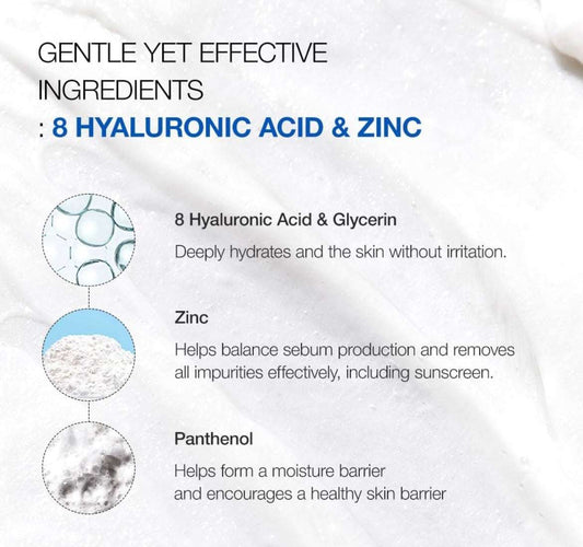 Anua 8 Hyaluronic Acid Hydrating Gentle Foaming Cleanser - 150ml - Sapphire Beauty Booth