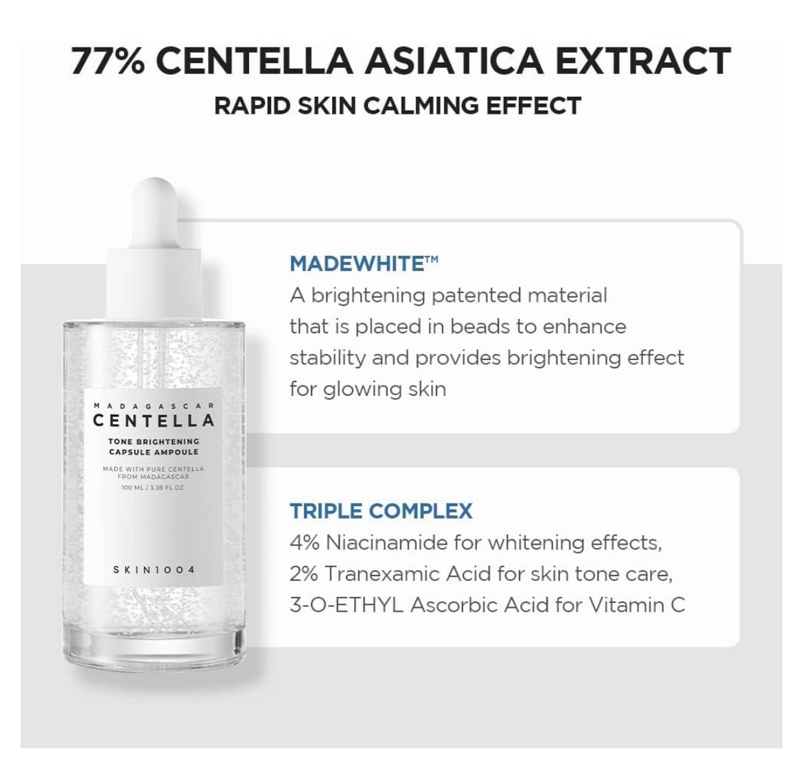 Skin1004 Madagascar Centella Tone Brightening Capsule Ampoule - Brightening Moisture Gel Cream, Anti-Blemish Body Lotion, skin moisturizer, dark spot correcting serum, needly daily toner pad, oil cleansers, moisturizing sunscreen, hand cream - Sapphire Beauty Booth
