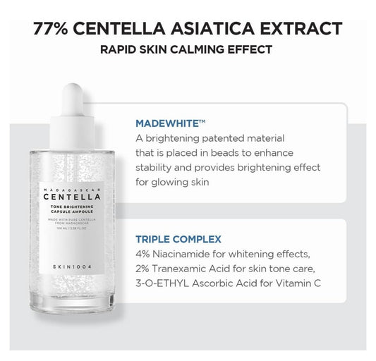 Skin1004 Madagascar Centella Tone Brightening Capsule Ampoule - Brightening Moisture Gel Cream, Anti-Blemish Body Lotion, skin moisturizer, dark spot correcting serum, needly daily toner pad, oil cleansers, moisturizing sunscreen, hand cream - Sapphire Beauty Booth