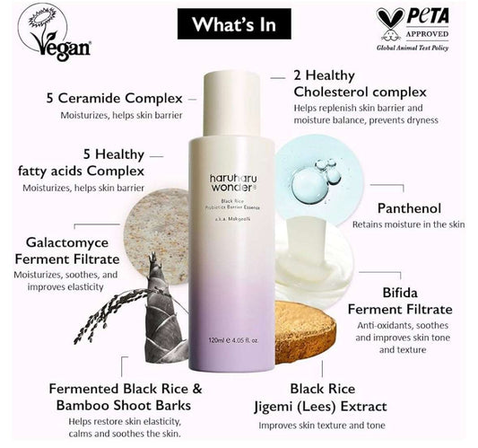 Haruharu Wonder Black Rice Probiotics Barrier Essence - 120ml - Sapphire Beauty Booth