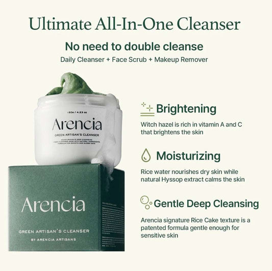 Arencia Fresh Green Rice Mochi Cleanser - 120g - Sapphire Beauty Booth