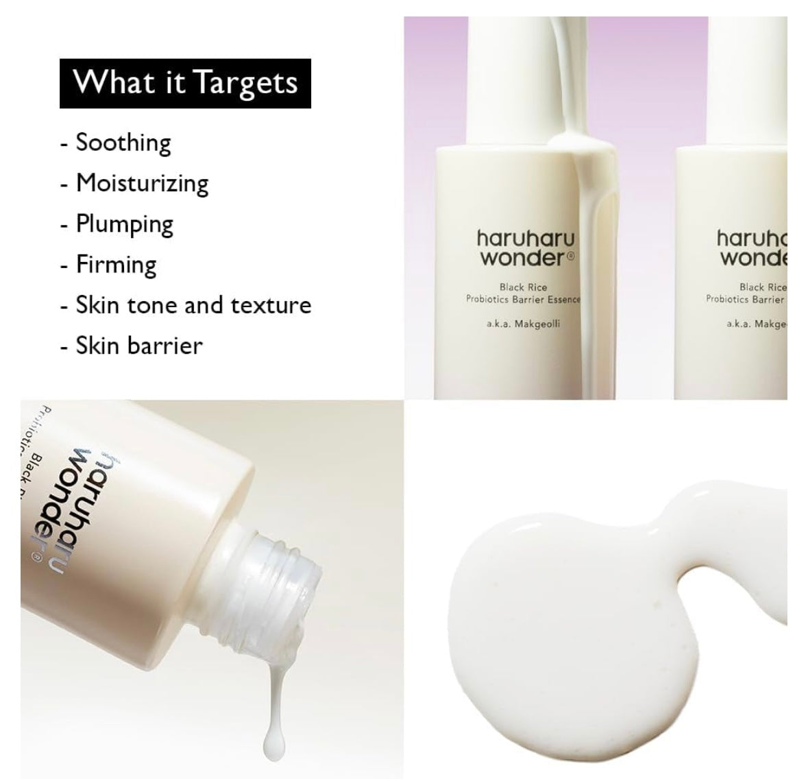 Haruharu Wonder Black Rice Probiotics Barrier Essence - 120ml - Brightening Moisture Gel Cream, Anti-Blemish Body Lotion, skin moisturizer, dark spot correcting serum, needly daily toner pad, oil cleansers, moisturizing sunscreen, hand cream - Sapphire Beauty Booth