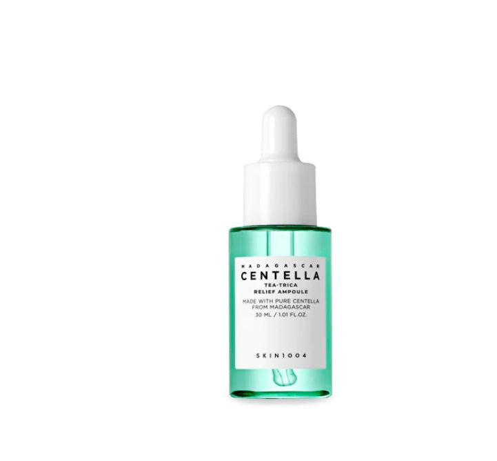 Skin1004 Tea-Trica Relief Ampoule - 30ml - Brightening Moisture Gel Cream, Anti-Blemish Body Lotion, skin moisturizer, dark spot correcting serum, needly daily toner pad, oil cleansers, moisturizing sunscreen, hand cream - Sapphire Beauty Booth