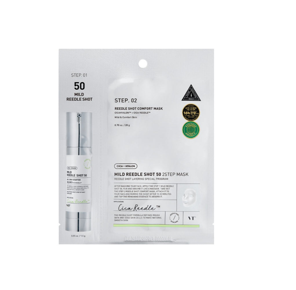 VT - Reedle Shot 50 2 Step Mask - 1 each - Brightening Moisture Gel Cream, Anti-Blemish Body Lotion, skin moisturizer, dark spot correcting serum, needly daily toner pad, oil cleansers, moisturizing sunscreen, hand cream - Sapphire Beauty Booth
