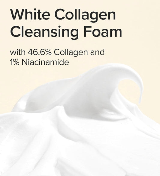 Mary and May White Collagen Cleansing Foam - 150ml - Brightening Moisture Gel Cream, Anti-Blemish Body Lotion, skin moisturizer, dark spot correcting serum, needly daily toner pad, oil cleansers, moisturizing sunscreen, hand cream - Sapphire Beauty Booth