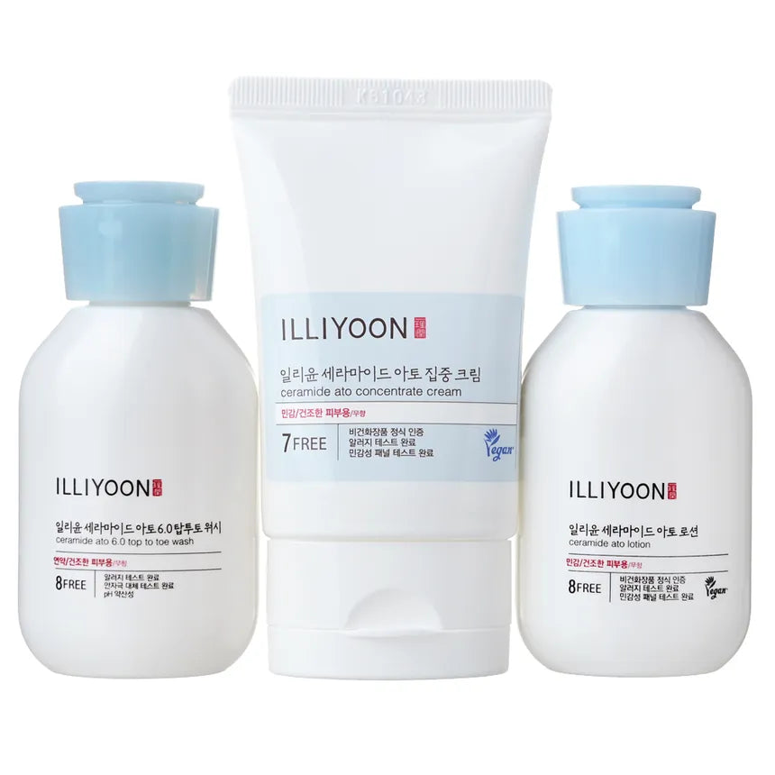 Illiyoon Ceramide Ato Travel Kit - 3 pcs | Discover skin care, face cream, lip gloss, sunscreen, and korean skin care products at Sapphire Beauty Booth— a trusted cosmetic shop near me and makeup store near me.
